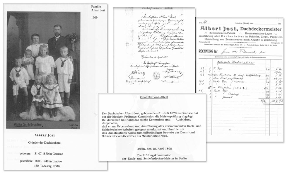 Albert Jost Gründer des Dachdeckermeisterbetriebes 1898